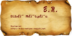 Bibó Mátyás névjegykártya
